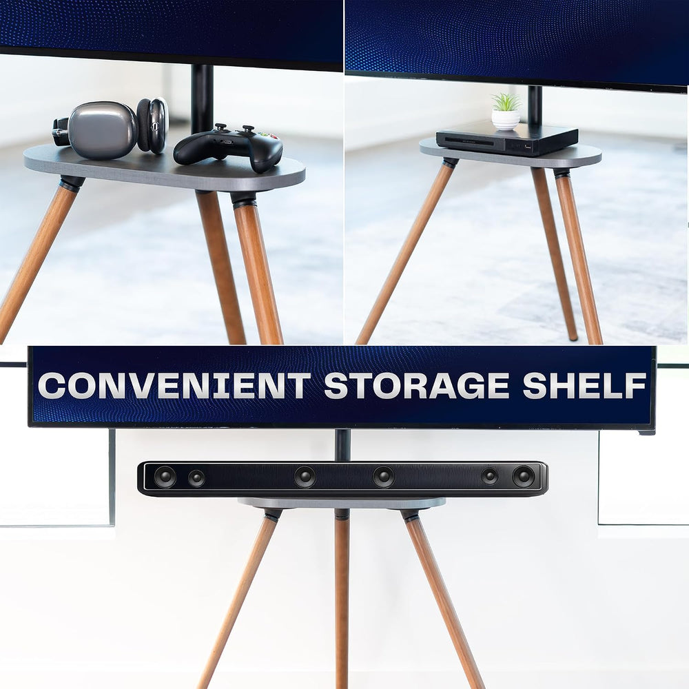 VIVO Easel TV Stand w/Storage Shelf, 43 to 65 inch Screens, STAND-TV65A-S | D...