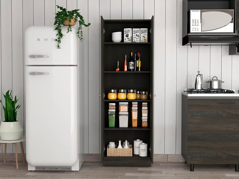 71" H Kitchen Storage Pantry Cabinet,2-Door Wooden Cupboard Credenza Buf...