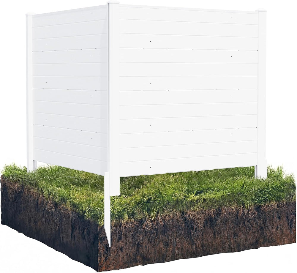 Privacy Fence Panels, 48''W x 45.4''H PVC Air Conditioner Fen...