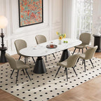 Dining Chairs Set of 4 Modern Fabric Dining Room Chairs Upholstered Dining Chairs with Thick Cushions Metal Legs Armless Back Chair for Kitchen and Living Room Beige