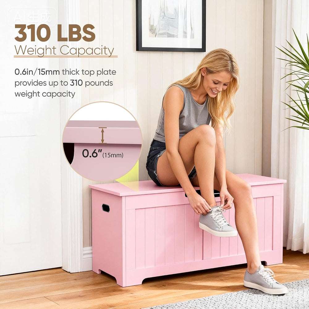 ZENY Storage Chest, Lift Top Storage Trunk, Entryway Shoe Bench, Wooden Stora...