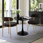 SoarFlash Kitchen Table and Chairs for 2, 24" Dining Table Set for 2 with Boucle Upholstered Chairs, 3 Piece Round Kitchen Table Set, Dining Room Table Set for Small Space, Apartment