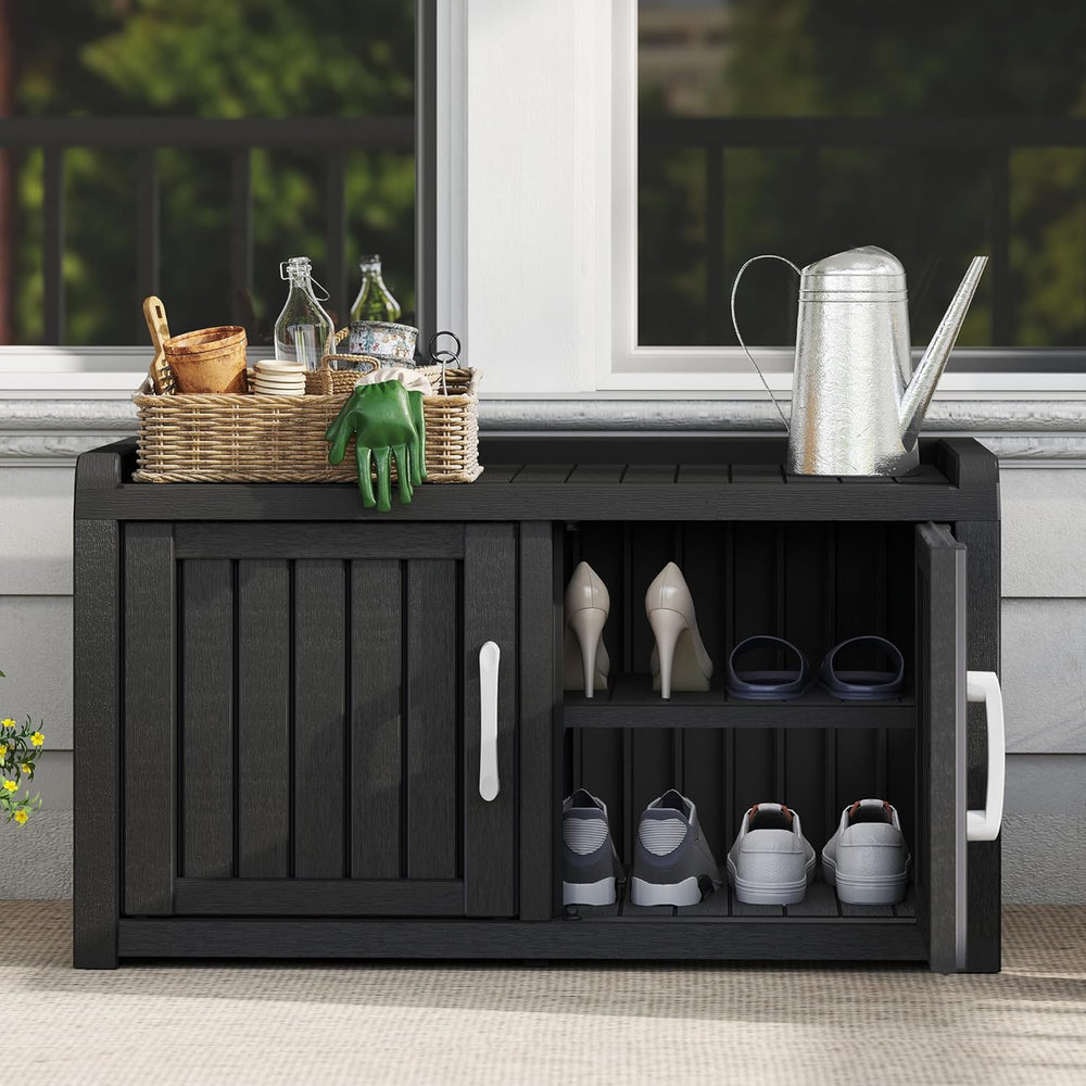 NUNU LAB Shoe Cabinet, Waterproof UV-Resistant Shoe Storage Cabinet with Adju...