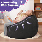 HABUTWAY 2 FT Bean Bag Chair,Giant Bean Bag Chairs,Big Bean Bags with Memory Foam Filled, Large Beanbag Chairs with Soft Corduroy Cover-Black