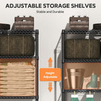 Stand Shelf Wire Rust-Proof Outdoor Storage Shelving 4-Tier Utility Shelving Unit for Garden Home,Kitchen,Office Dark Grey 17.7" D x 47.3" W x 59.4" H