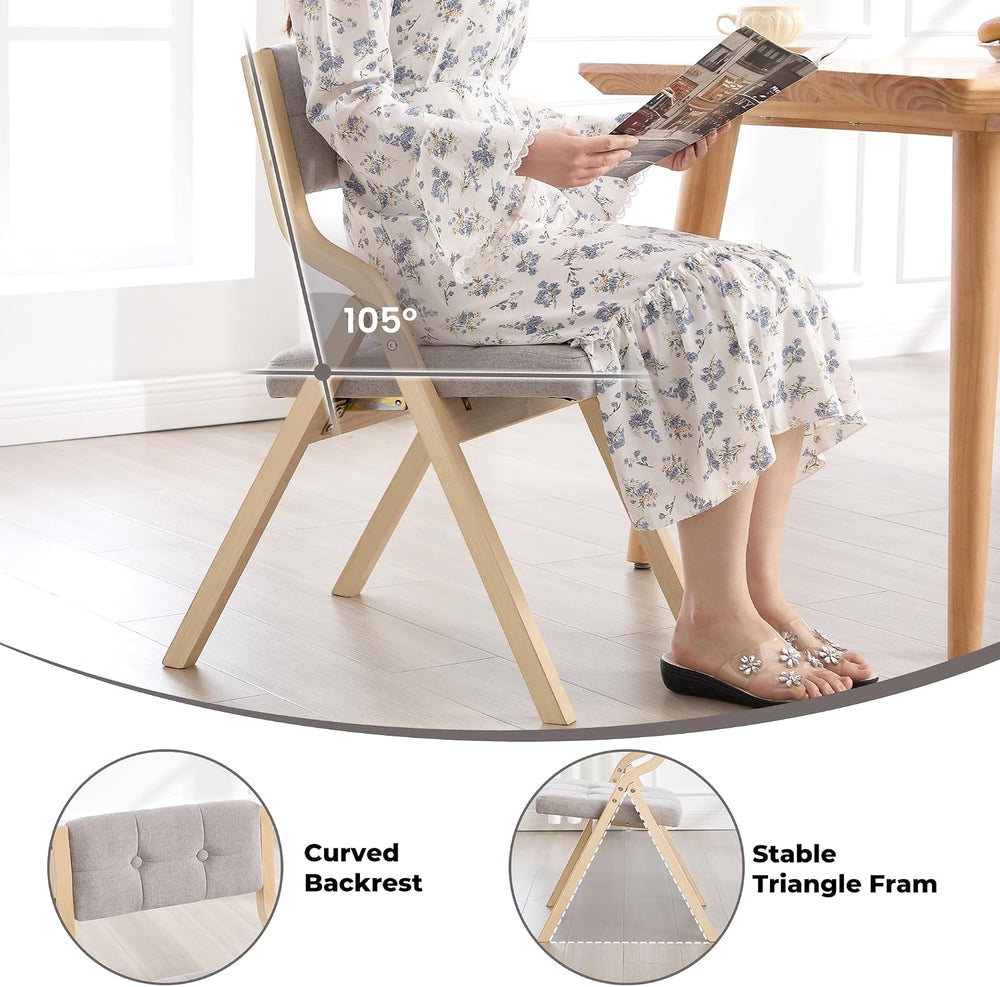 2-Pack Folding Dining Chairs with Cushion,Padded Foldable Dining Chairs,Porta...