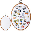 Yalikop Pin Display Board Fabric Enamel Pin Boards Wall Hanging Brooch Earrings Necklace Jewelry Holder Organizer Display Storage Back to School Gift for Home Summer Holiday(White,11.4" X 8.6",1)