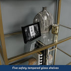 Sauder International Lux Bookcase/ book shelf, Satin Gold finish