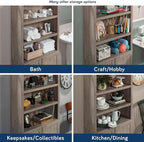 Sauder Miscellaneous Storage 5-Shelf Bookcase with Doors, L: 35.28" x W: 13.23" x H: 69.76", Laurel Oak Finish