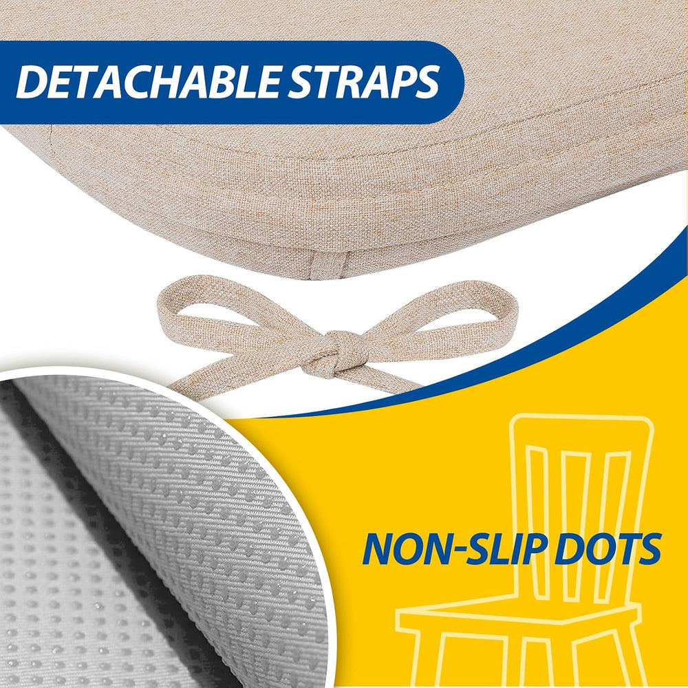 AAAAAcessories Chair Cushions for Dining Chairs, 17 x 16 x 2 in, Set of 2