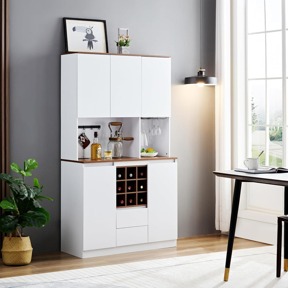 69" Kitchen Pantry Cabinet with Storage,Buffet Sideboard for Coffee Make...