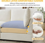 98" Cloud Modular Sectional Sofa Couches with Ottoman, Ivory White | Oversized Modern Sleeper Sofa with Deep Seat Double-Layer Thick Cushion, Convertible Upholstered Sofa Set for Living Room