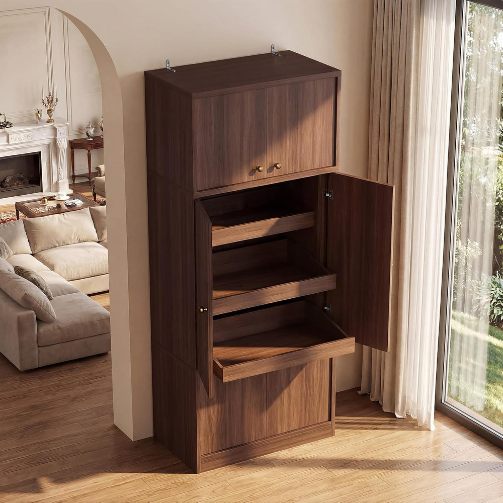 71 Inch Tall Kitchen Pantry Cabinet, Freestanding Storage Cabinet with Doors ...