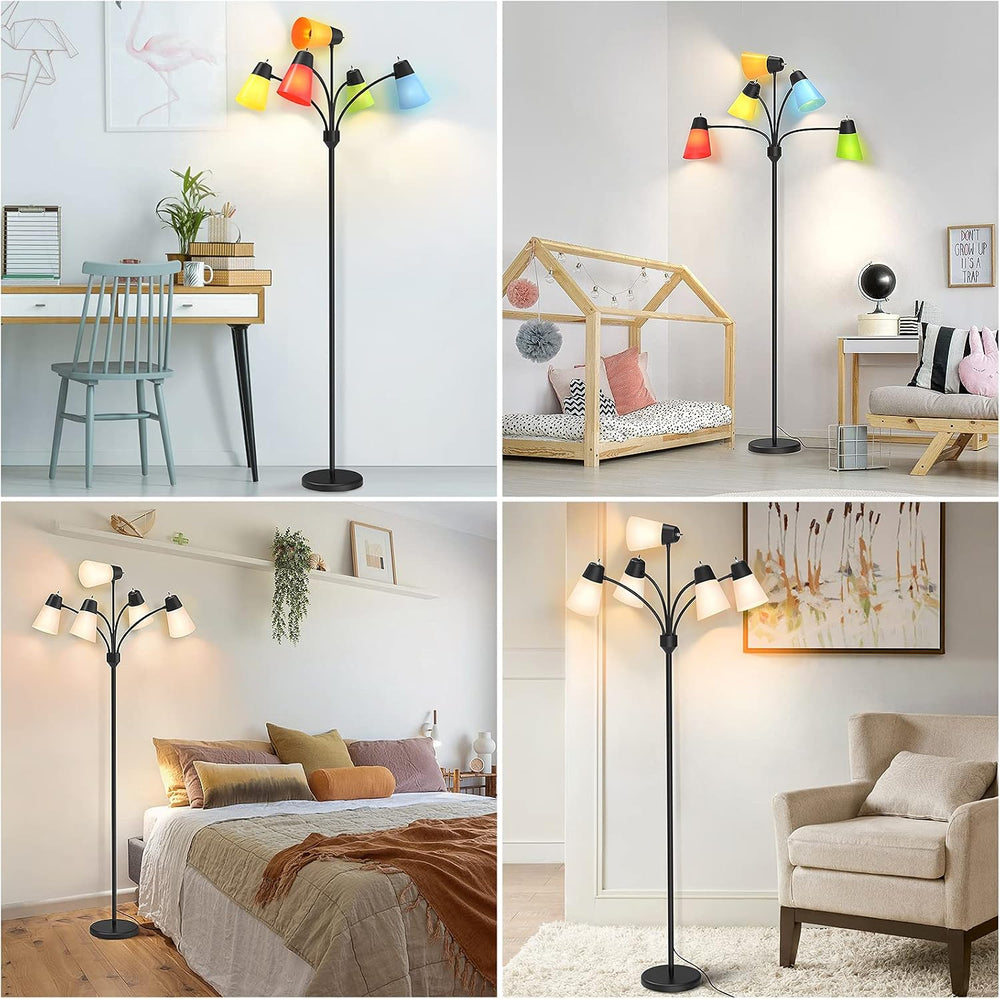 LED Floor Lamp, Medusa Adjustable Multi Head Modern Tall Standing Light