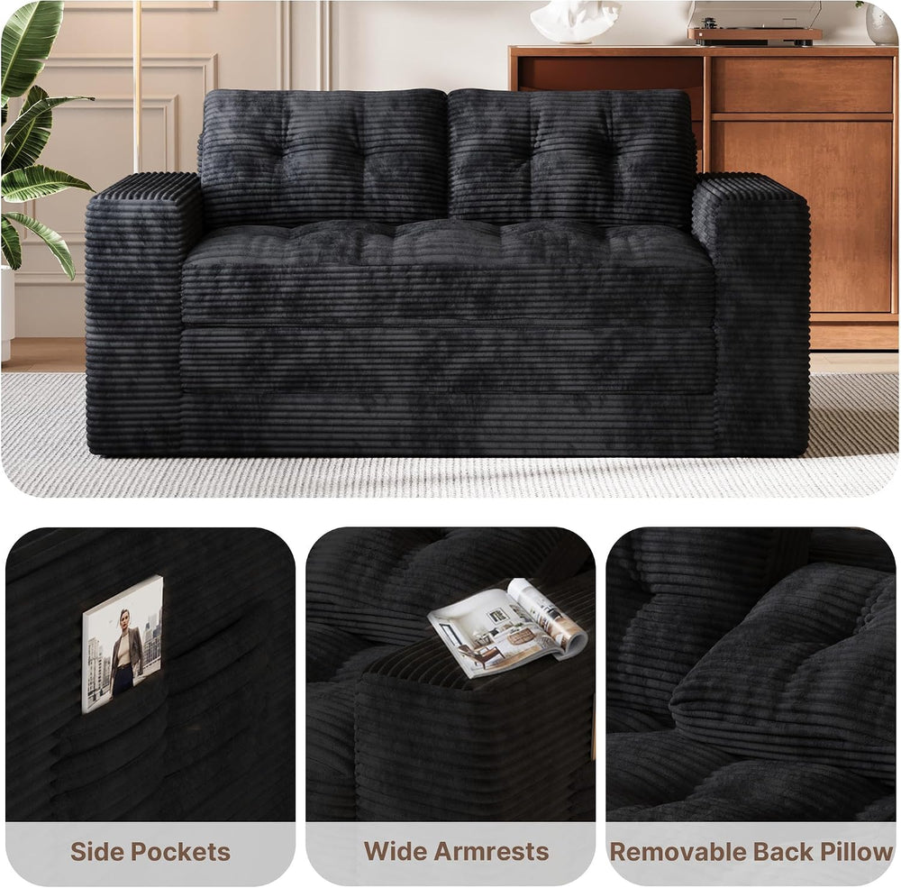 Gizoon Couch Bed Small Floor Couch 59" Convertible Sleeper Sofa | Foldin...