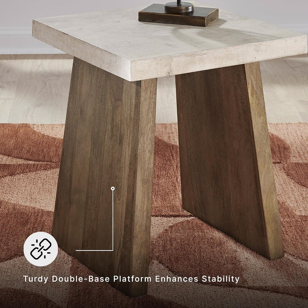 Signature Design by Ashley Brendalhouse Casual End Table with Faux Cement Top...