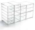 Prsildan Acrylic Drawer Organizer with 17 Drawers, Craft Office Desk Makeup Organizers Accessories, Set of 4 Clear Stackable Storage Drawers for Vanity, Countertop, Jewelry, Art Supply Organization