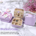 AYGXU Travel Jewelry Box for Women and Girls - Small Case With Initial A-Z - Teacher Gifts