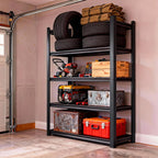 Garage Storage Shelves,5 tier shelving unit, 40 inch Wide, 18” Deep, 78” Tall Organizer Metal Shelf for Basement/Living Room/Bedroom/Laundry/Pantry/Kitchen, Heavy Duty, Adjustable,Easy to install