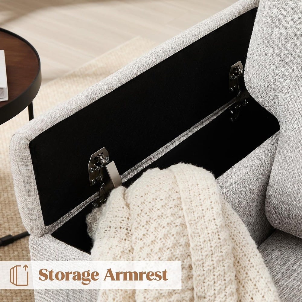 Accent Chairs Set of 2 with Armrest Storage, Modern Reading Living Room Chair...