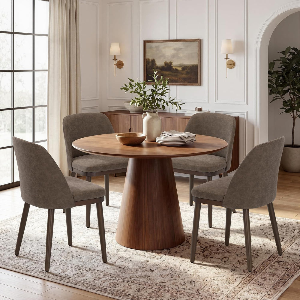 COLAMY Upholstered Dining Chairs Set of 4, Modern Dining Room Chairs, PU Leat...