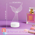 CoolGift Mart 3D Glowing Acrylic Mermaid Earring Organizer - 16-Color LED Display with 33 Earring Holes & Smart Mood Lighting with Timer