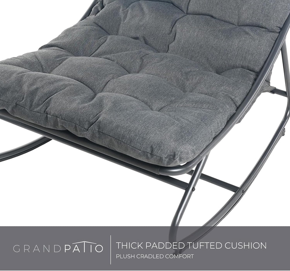 Grand patio Rocking Chair Indoor and Outdoor, Metal Patio Lounge Rocking Chai...