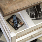 Signature Design by Ashley Realyn French Country Chair Side End Table with Outlets & USB Ports, Cream