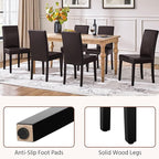 Yaheetech Dining Chairs Set of 6 Faux Leather Modern Dining Room Chairs with Rubberwood Legs and Padded Seat for Kitchen/Living Room/Restaurant, Dark Brown