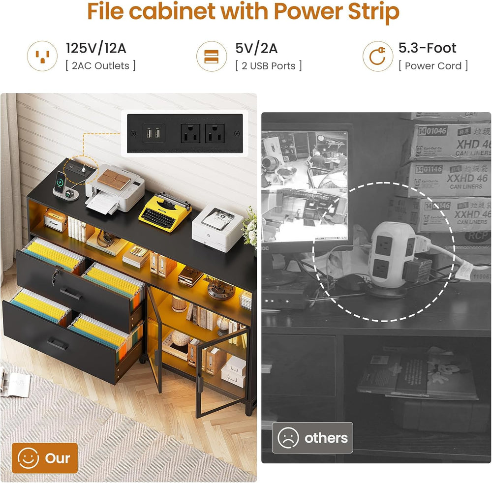 SEDETA 59" Filing Cabinet with Lock Drawers fits Legal Size for Home Off...