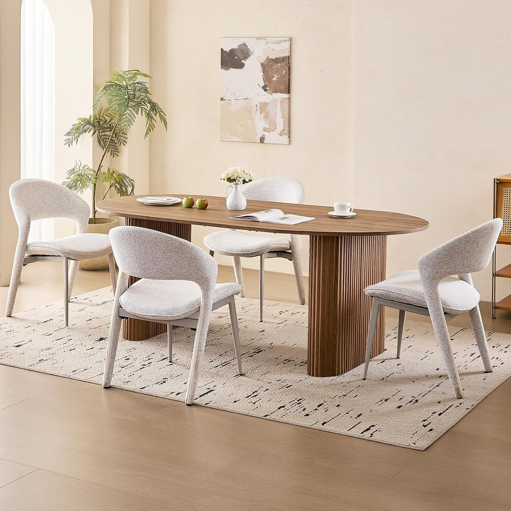 70.9" Large Dining Table for 4, [Rounded Edges] [Fully Assembled Table B...