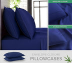 Queen Sheets by Pure Bamboo, Genuine 100% Organic Viscose Derived from Bamboo Bed Sheet Set, Luxuriously Soft & Cooling, Double Stitching, Lifetime Quality Promise (Queen, Cobalt Blue)