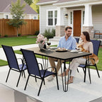 JEAREY Patio Dining Chairs Set of 4, Outdoor Stackable Dining Furniture Set, All Weather Dining Set for Lawn, Garden, Backyard, Poolside, Navy Blue
