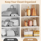 Purse Organizer for Closet, Shelf Divider Adjustable Clear Acrylic Handbag Storage, Bag Storage Separators, Keep Handbag & Books Neat and Upright in Bedroom, Office