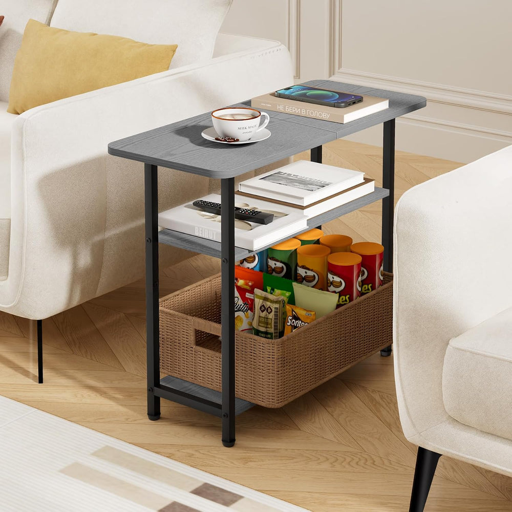 SLEEPING LAMB Side Table for Living Room, 3-Tier End Table for Small Space wi...