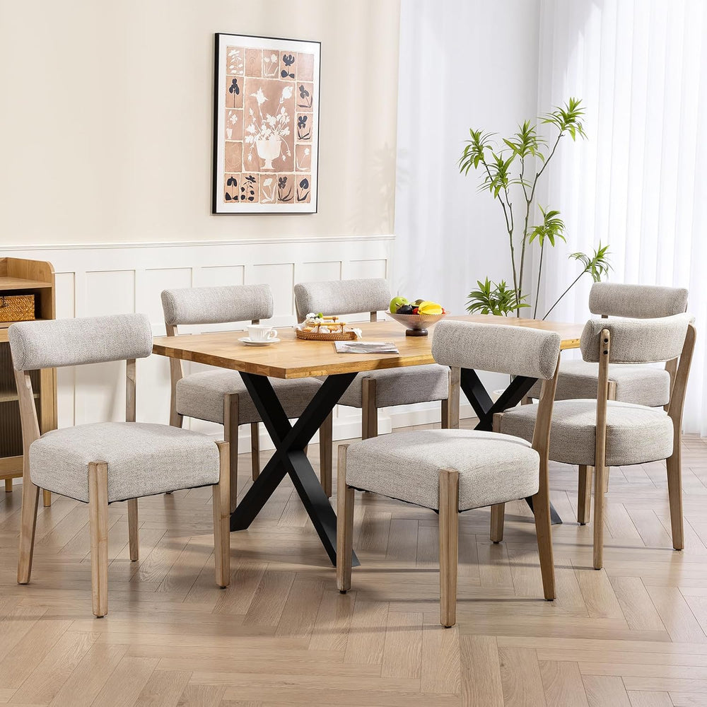 ZJhome Dining Chairs,Set of 6 Mid-Century Modern Wooden Kitchen Chairs with L...