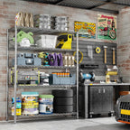 Storage Shelves Heavy Duty, 45" W x 20" D x 72" H Garage Wire Shelving Unit Loads 2000LBS, 5-Tier Adjustable Metal Industrial Utility Shelf Rack for Kitchen, Laundry Room, Pantry, Warehouse, Basement