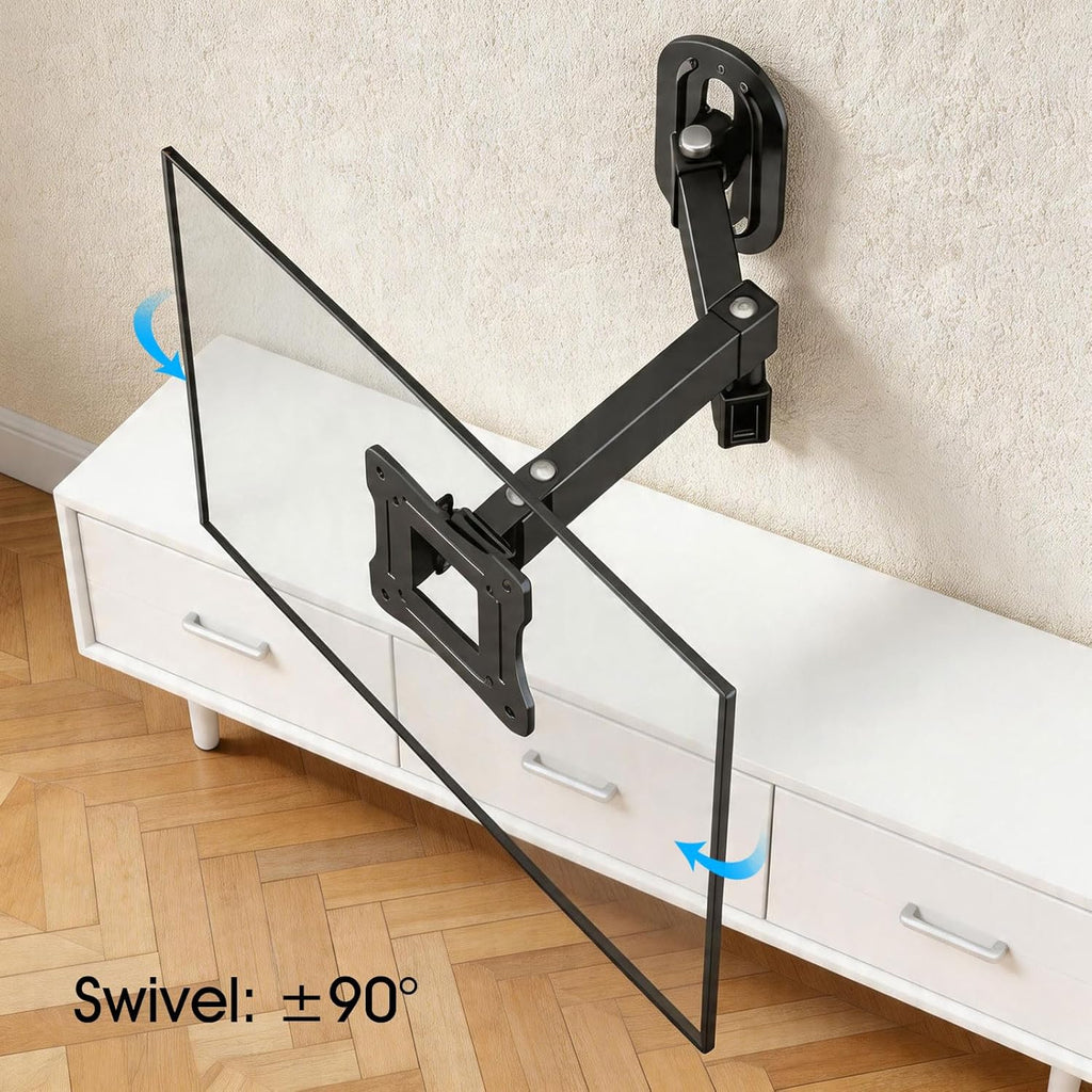 Full Motion TV Wall Mount for Most 12-29 Inch Flat Curved TV&Computer up to 22lbs,Sturdy TV Wall Bracket with Tilt Swivel Extension, Max VESA 100x100mm 17 19 21 23 27 Articulating Monitor Mount