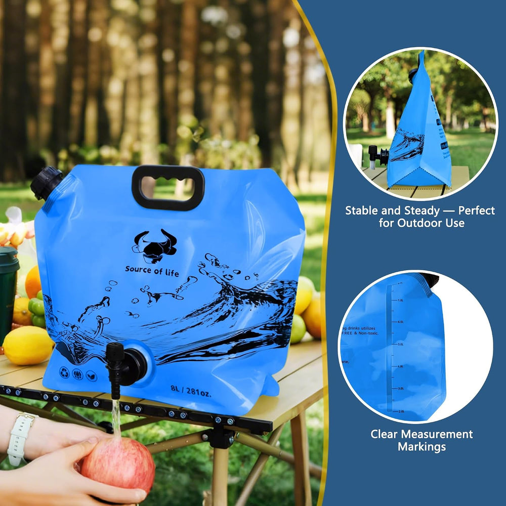 Water Jug Camping 2.1 Gallon Collapsible with Spigot, BPA Free Portable Water...