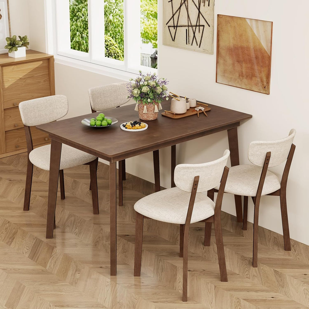Giantex Dining Table for 4, 48" Rectangular Wooden Kitchen Table with So...