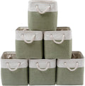 Fabric Storage Cubes, 11 inch cube storage bin with Handles, 11x11cube storage organizer bins, Collapsible Storage Bins for Shelves and Home, Cubby Storage Bins (white-green, 10.5x10.5x11in)