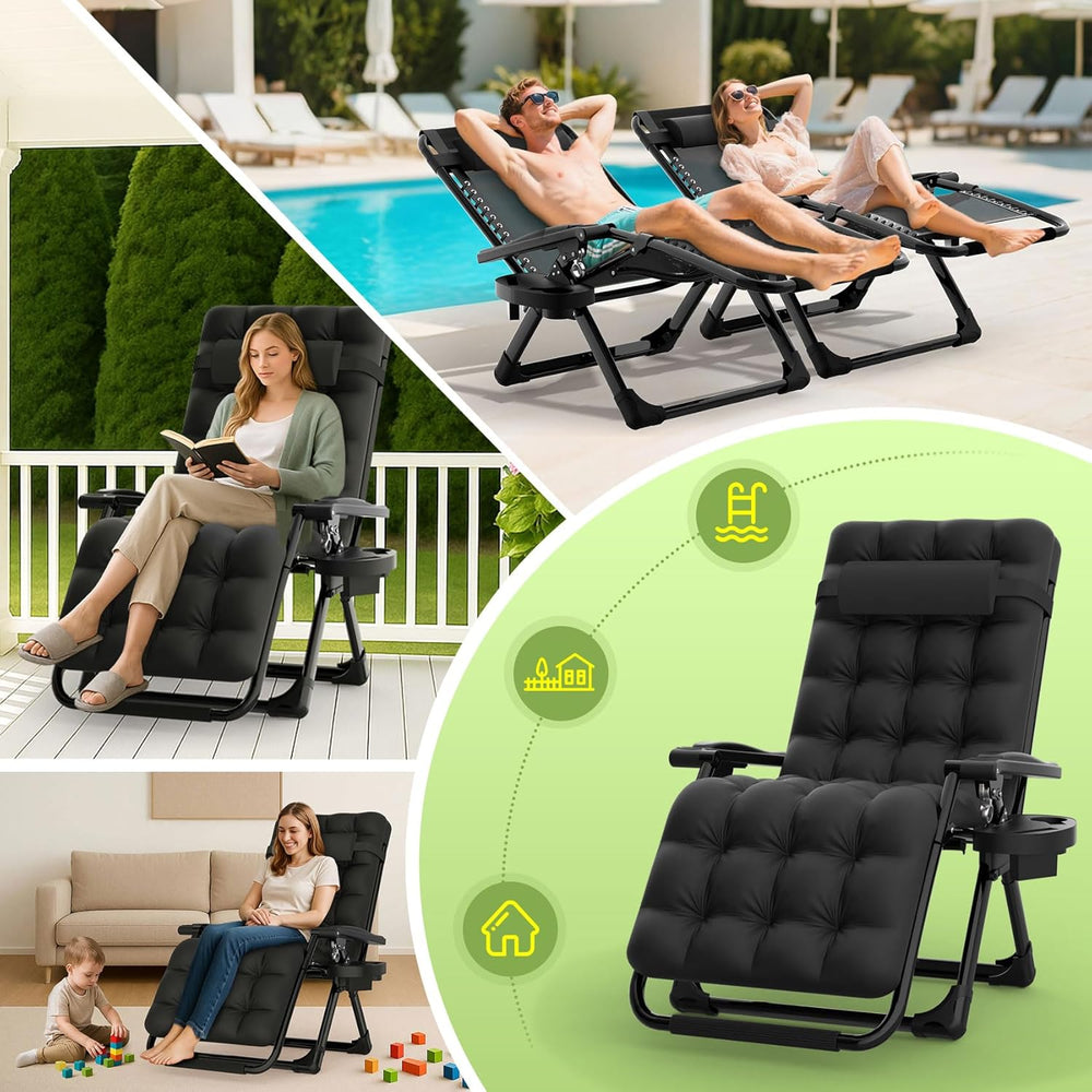 Suteck Zero Gravity Chair, Reclining Camping Lounge Chair w/Removable Cushion...