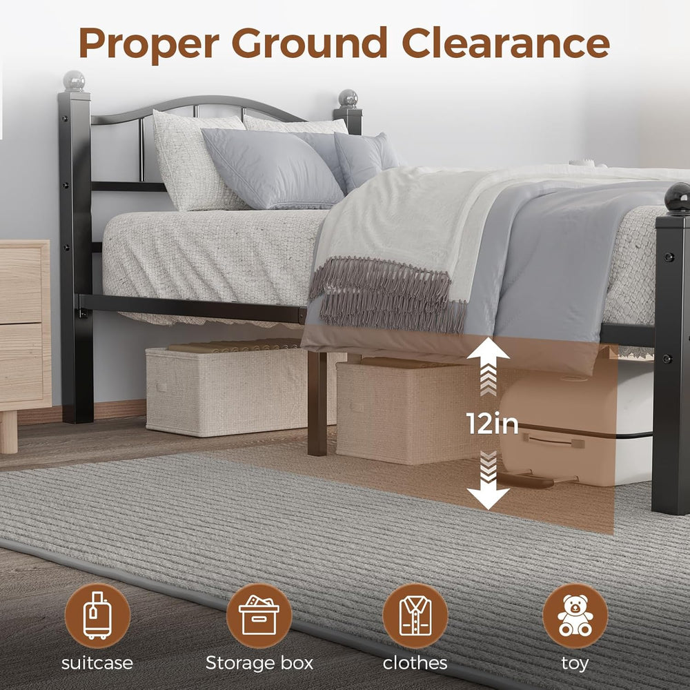 Metal Twin XL Bed Frame with Headboard