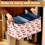 Storage Bin with Handles, Dachshund Collapsible Laundry Baskets for Books, Laundry - Use in Nursery, Closet Organizers and Storage, Blanket Basket