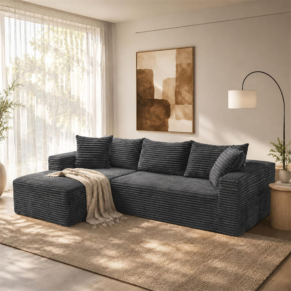 108" Modular Sectional Cloud Couch for Living Room Deep Seat L Shapes Co...