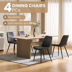 CLIPOP Dining Chairs Set of 4, Upholstered Kitchen Chairs with Comfortable Faux Leather Seat, Metal Legs, Modern Black Leather Dining Chairs, Easy Assembly