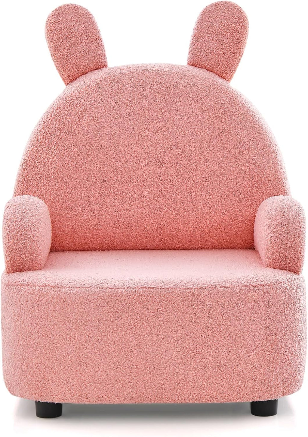 INFANS Kids Sofa with Footstool, 2 Seat Toddler Upholstered Couch, Children Armrest Chair Lounge for Nursery Kindergarten Kids Room Boys Girls, Sturdy Wood Construction Velvet Surface (Rabbit)