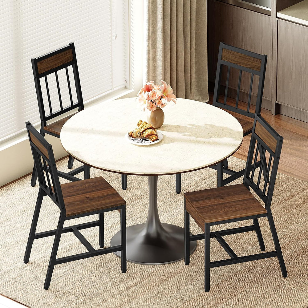 YATINEY Dining Chairs Set of 4, Kitchen Chairs with Metal Frame, Slanted Back...