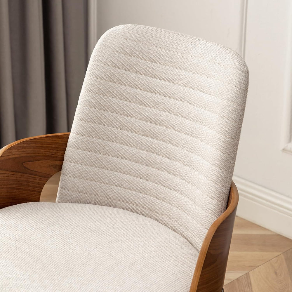 Dining Room Chairs,Mid Century Modern Kitchen Chairs,Upholstered Beige Fabric...