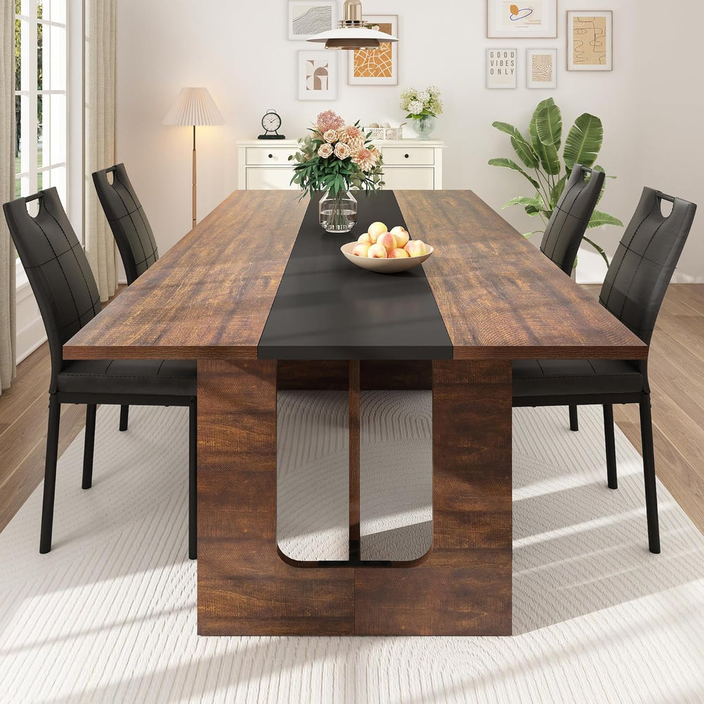 Squireewo 70 INCH Dining Table for 4 6 People, Modern Wooden Dining Table W/T...